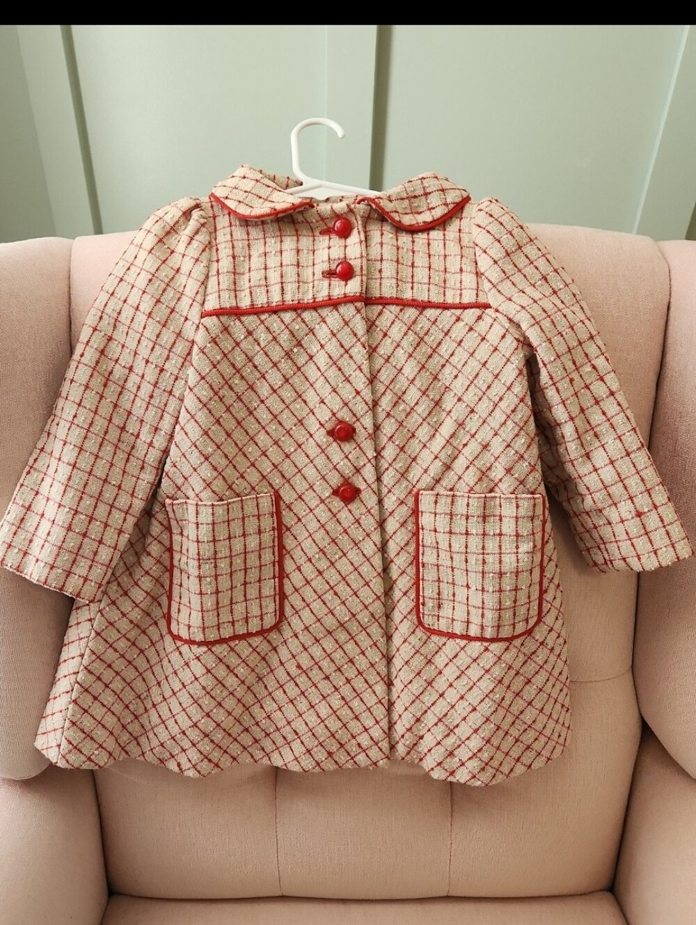 *FLASH SALE* Vintage Christmas Winter Red Plaid Coat Jacket size 3t 4t